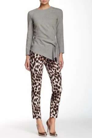 Pantalon droit à imprimé animal multicolore Pansy
