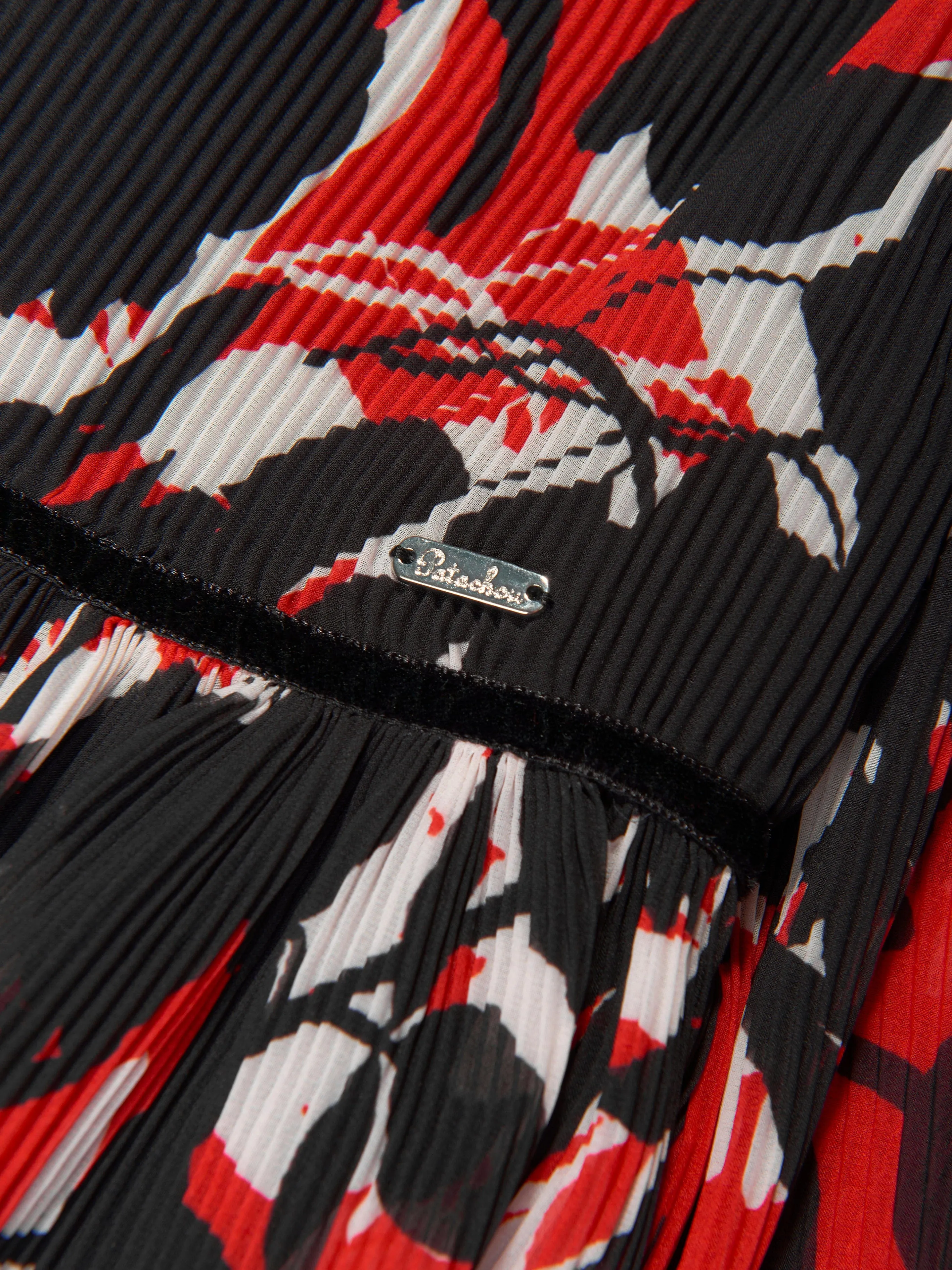 Robe en mousseline fleurie Patachou Girls en noir
