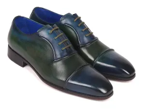 Paul Parkman Chaussures Paul Parkman Oxfords à bout capuchon pour hommes en bleu et vert