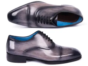 Paul Parkman Chaussures Paul Parkman Oxfords à bout capitonné pour hommes en gris brossé