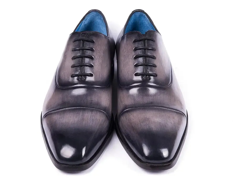 Paul Parkman Chaussures Paul Parkman Oxfords à bout capitonné pour hommes en gris brossé