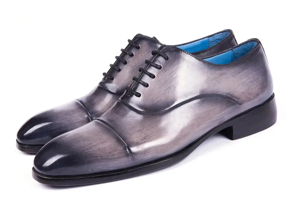 Paul Parkman Chaussures Paul Parkman Oxfords à bout capitonné pour hommes en gris brossé