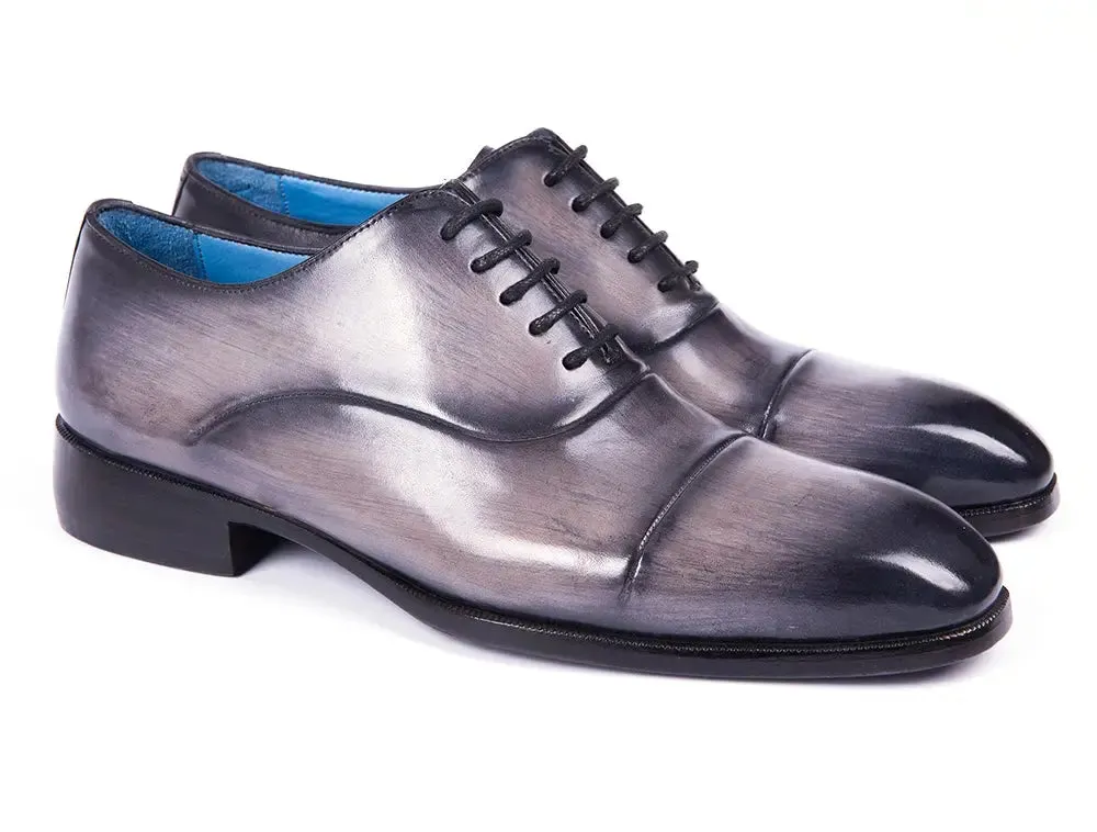 Paul Parkman Chaussures Paul Parkman Oxfords à bout capitonné pour hommes en gris brossé