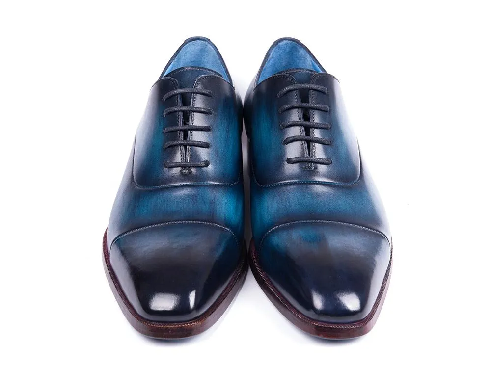 Paul Parkman Chaussures Paul Parkman Oxfords à bout rond pour hommes en bleu et turquoise