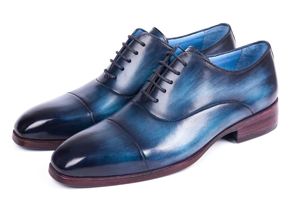Paul Parkman Chaussures Paul Parkman Oxfords à bout rond pour hommes en bleu et turquoise