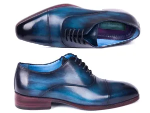 Paul Parkman Chaussures Paul Parkman Oxfords à bout rond pour hommes en bleu et turquoise
