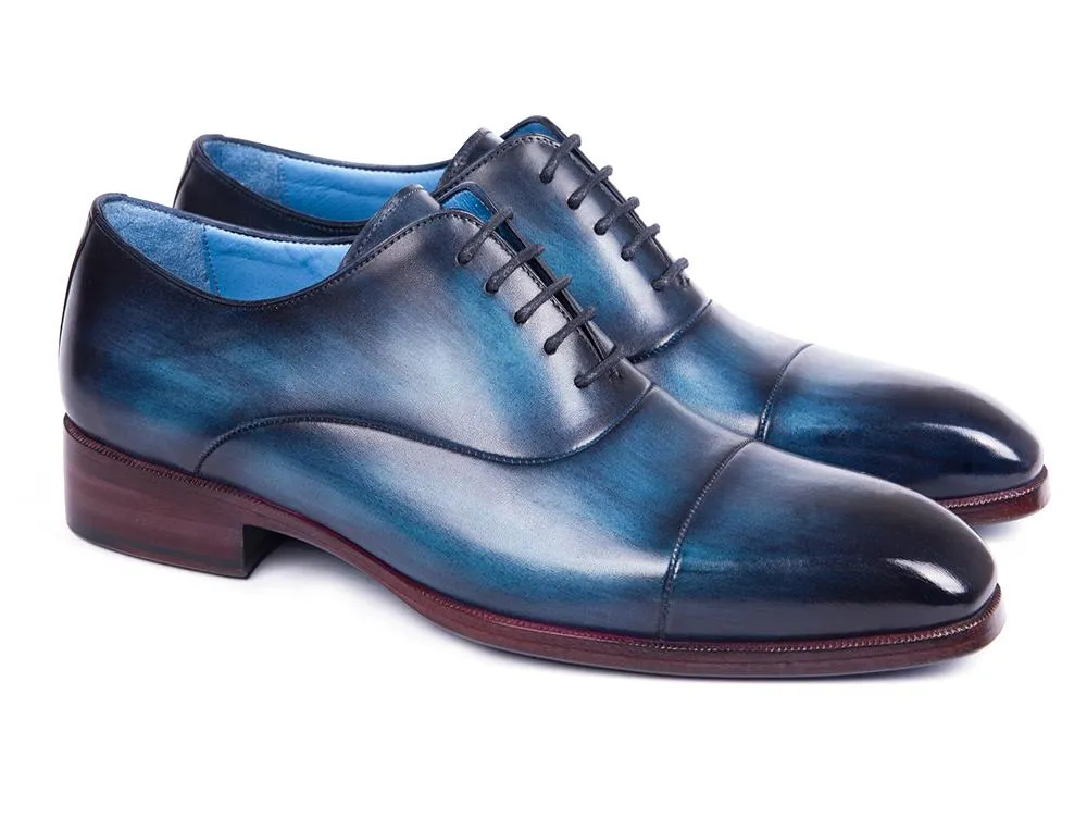 Paul Parkman Chaussures Paul Parkman Oxfords à bout rond pour hommes en bleu et turquoise