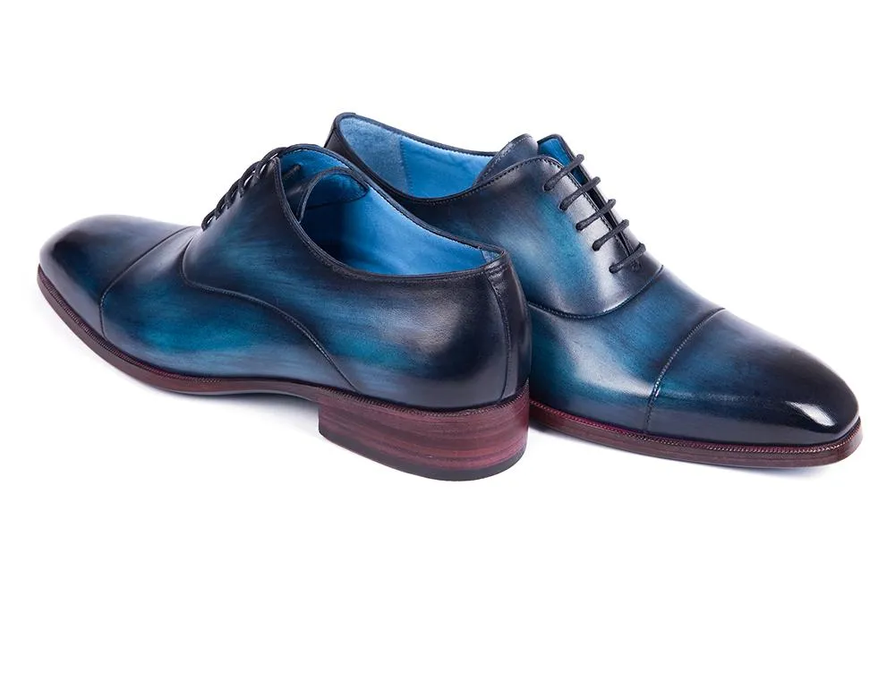 Paul Parkman Chaussures Paul Parkman Oxfords à bout rond pour hommes en bleu et turquoise