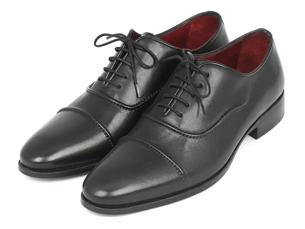 Paul Parkman Chaussures Paul Parkman Oxfords en cuir à bout captif peints à la main pour hommes en noir
