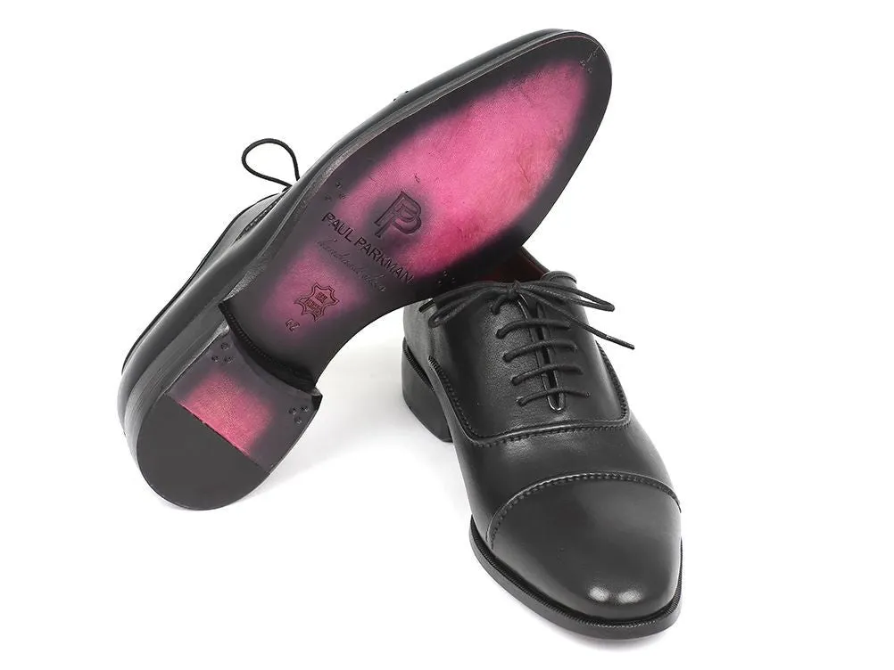 Paul Parkman Chaussures Paul Parkman Oxfords en cuir à bout captif peints à la main pour hommes en noir