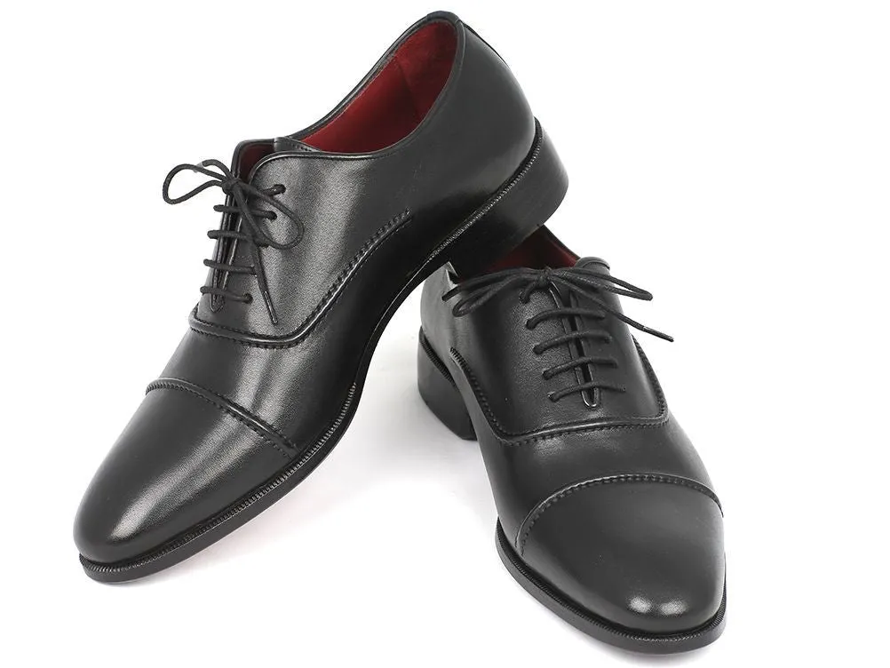 Paul Parkman Chaussures Paul Parkman Oxfords en cuir à bout captif peints à la main pour hommes en noir
