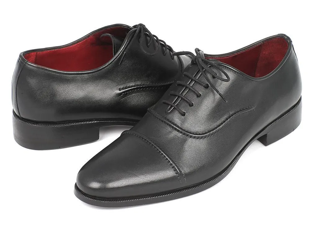Paul Parkman Chaussures Paul Parkman Oxfords en cuir à bout captif peints à la main pour hommes en noir