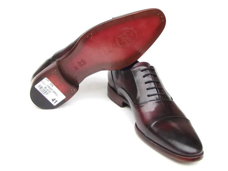 Paul Parkman Chaussures Paul Parkman Oxfords en cuir peint à la main pour hommes en noir et violet