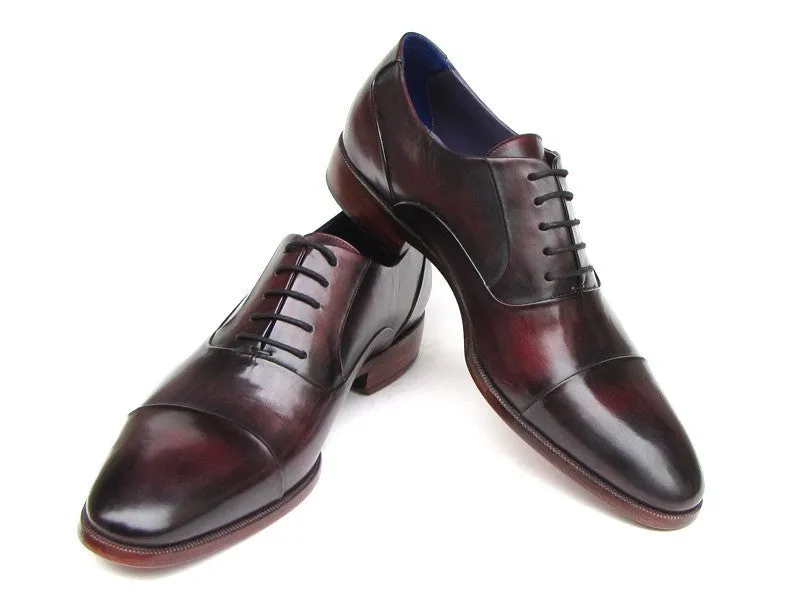 Paul Parkman Chaussures Paul Parkman Oxfords en cuir peint à la main pour hommes en noir et violet