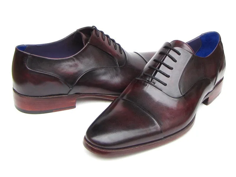 Paul Parkman Chaussures Paul Parkman Oxfords en cuir peint à la main pour hommes en noir et violet