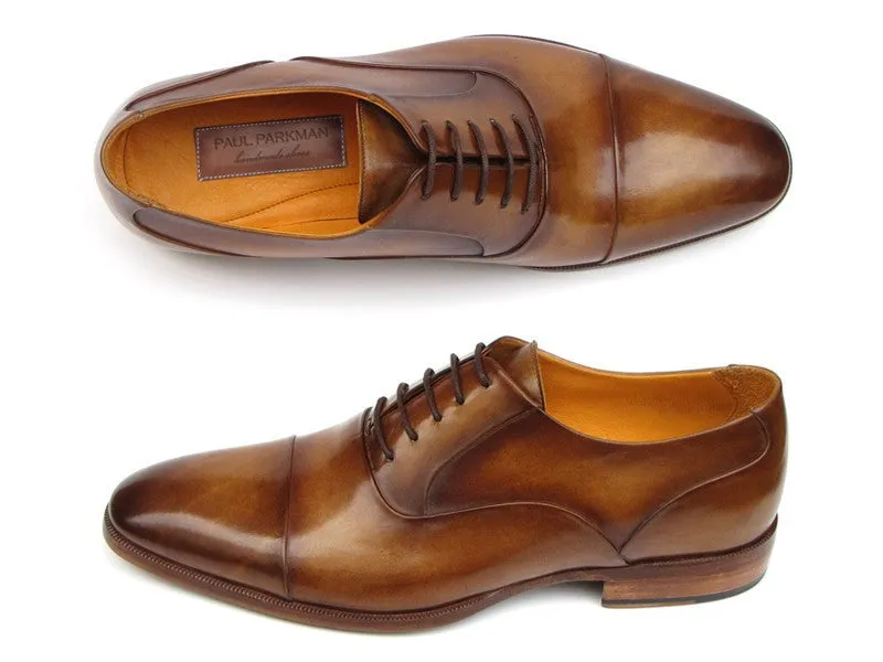 Paul Parkman Chaussures Paul Parkman Oxfords en cuir peint à la main pour hommes en marron