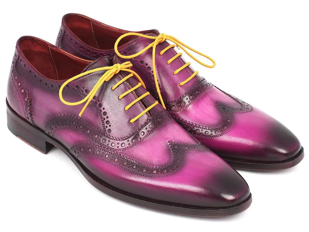 Paul Parkman Chaussures Paul Parkman Richelieu en cuir peint à la main pour hommes en lilas