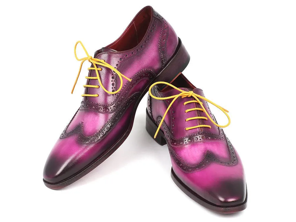 Paul Parkman Chaussures Paul Parkman Richelieu en cuir peint à la main pour hommes en lilas