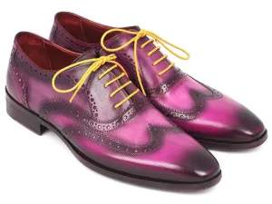 Paul Parkman Chaussures Paul Parkman Richelieu en cuir peint à la main pour hommes en lilas