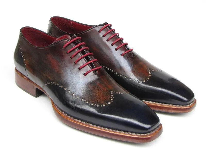 Paul Parkman Chaussures Paul Parkman Richelieu en cuir peint à la main pour homme en bleu marine, rouge et noir