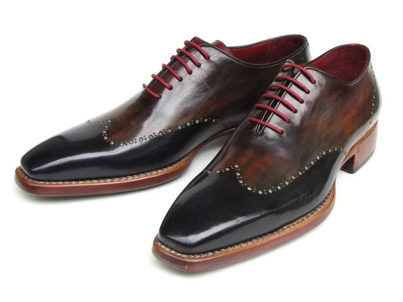 Paul Parkman Chaussures Paul Parkman Richelieu en cuir peint à la main pour homme en bleu marine, rouge et noir