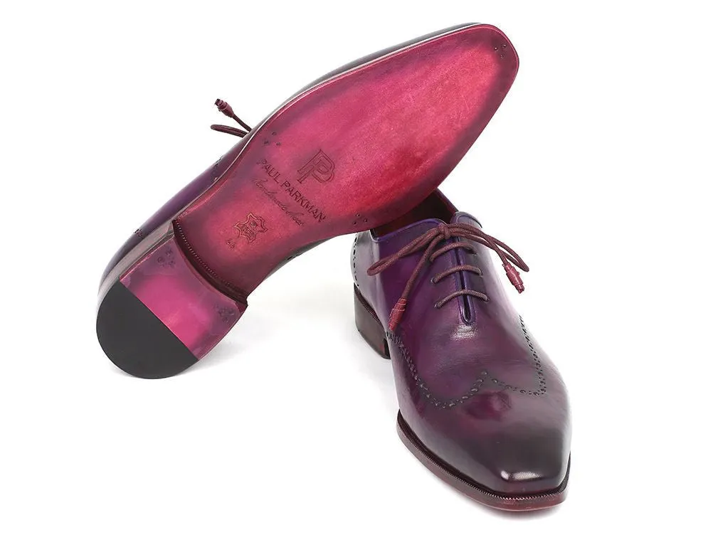 Paul Parkman Chaussures Paul Parkman Richelieu en cuir peint à la main pour hommes en violet