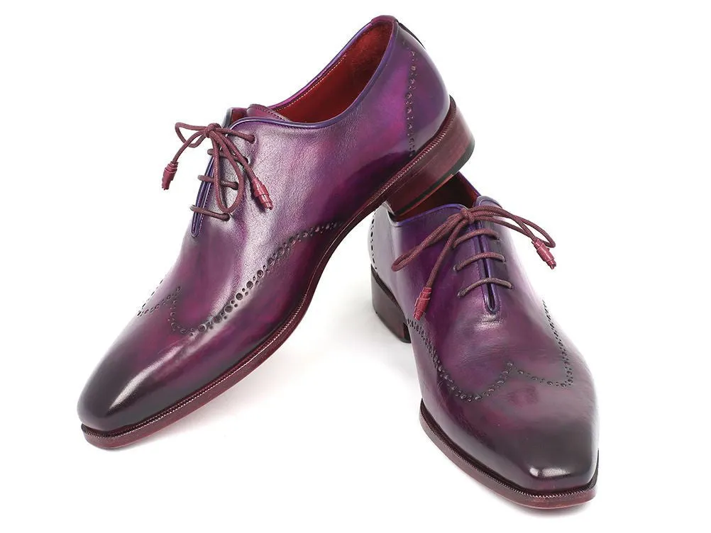 Paul Parkman Chaussures Paul Parkman Richelieu en cuir peint à la main pour hommes en violet