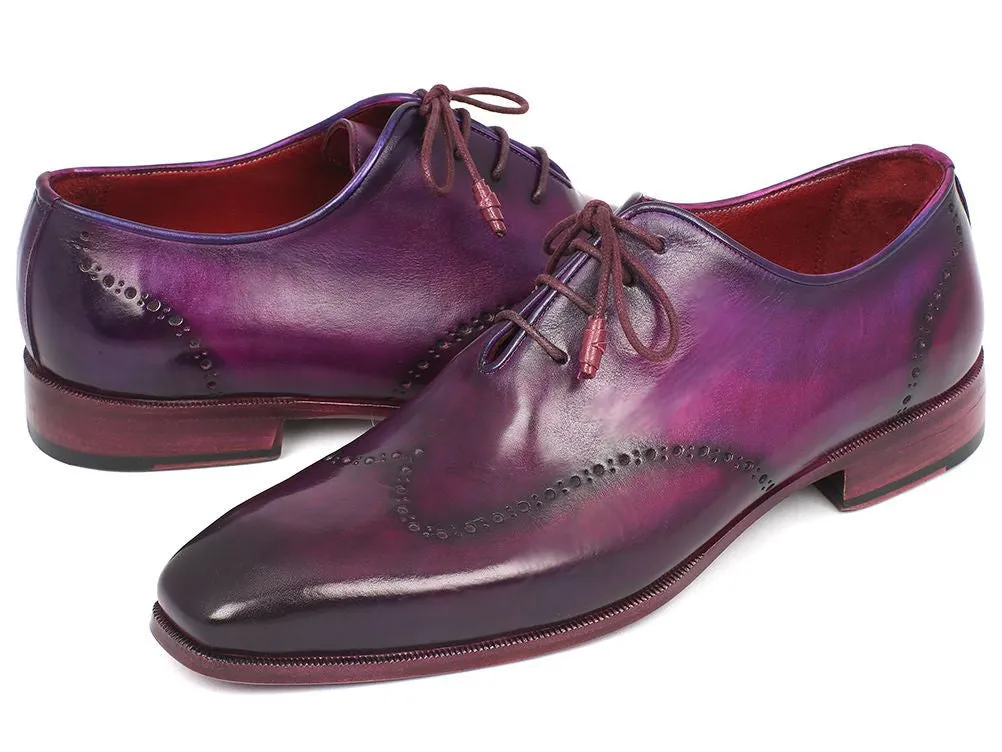 Paul Parkman Chaussures Paul Parkman Richelieu en cuir peint à la main pour hommes en violet