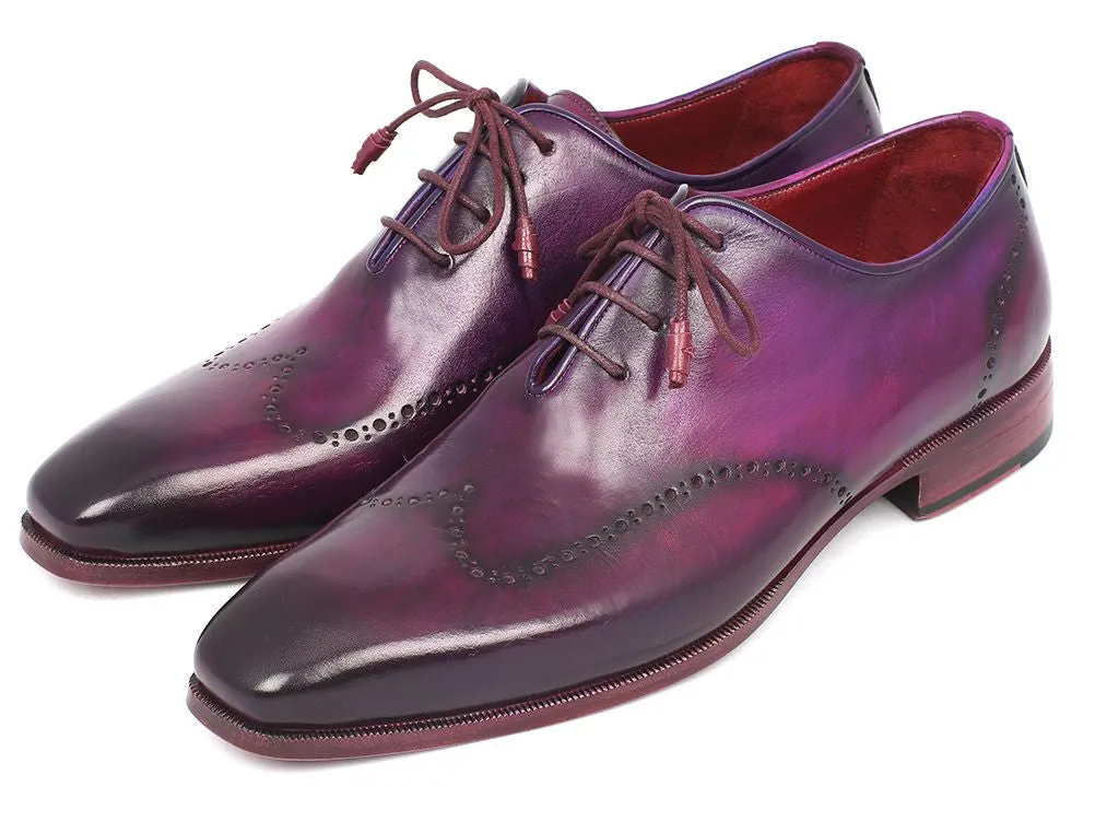 Paul Parkman Chaussures Paul Parkman Richelieu en cuir peint à la main pour hommes en violet