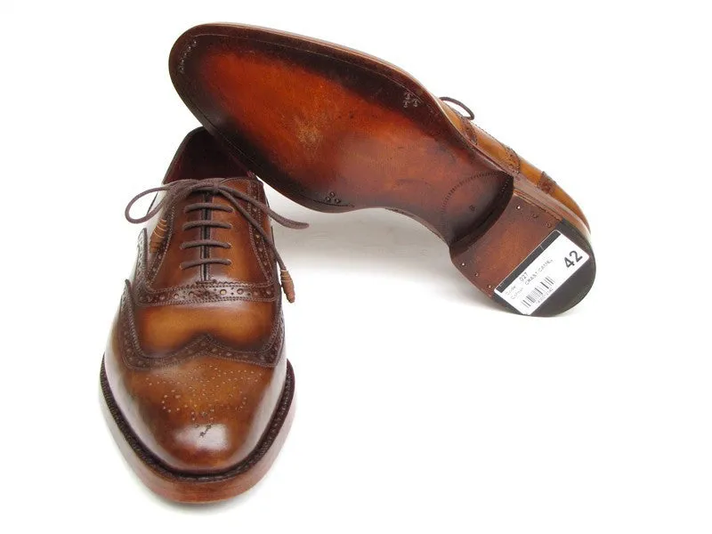 Paul Parkman Chaussures Paul Parkman Richelieu en cuir peint à la main pour hommes en couleur tabac