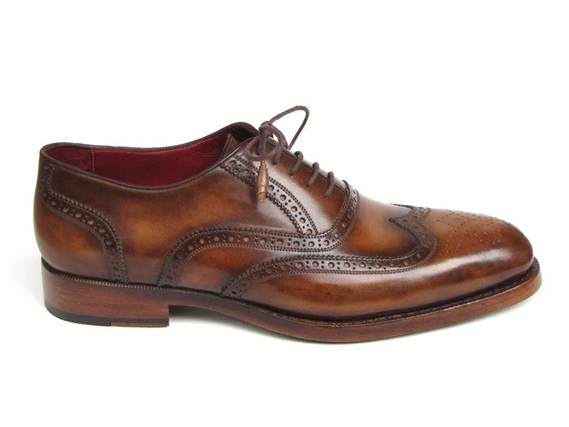 Paul Parkman Chaussures Paul Parkman Richelieu en cuir peint à la main pour hommes en couleur tabac