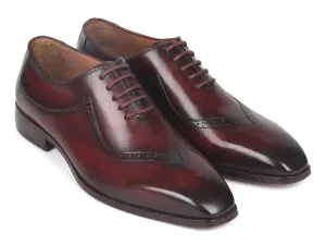 Paul Parkman Chaussures Paul Parkman Oxfords pour Hommes Peints à la Main en Bordeaux Foncé
