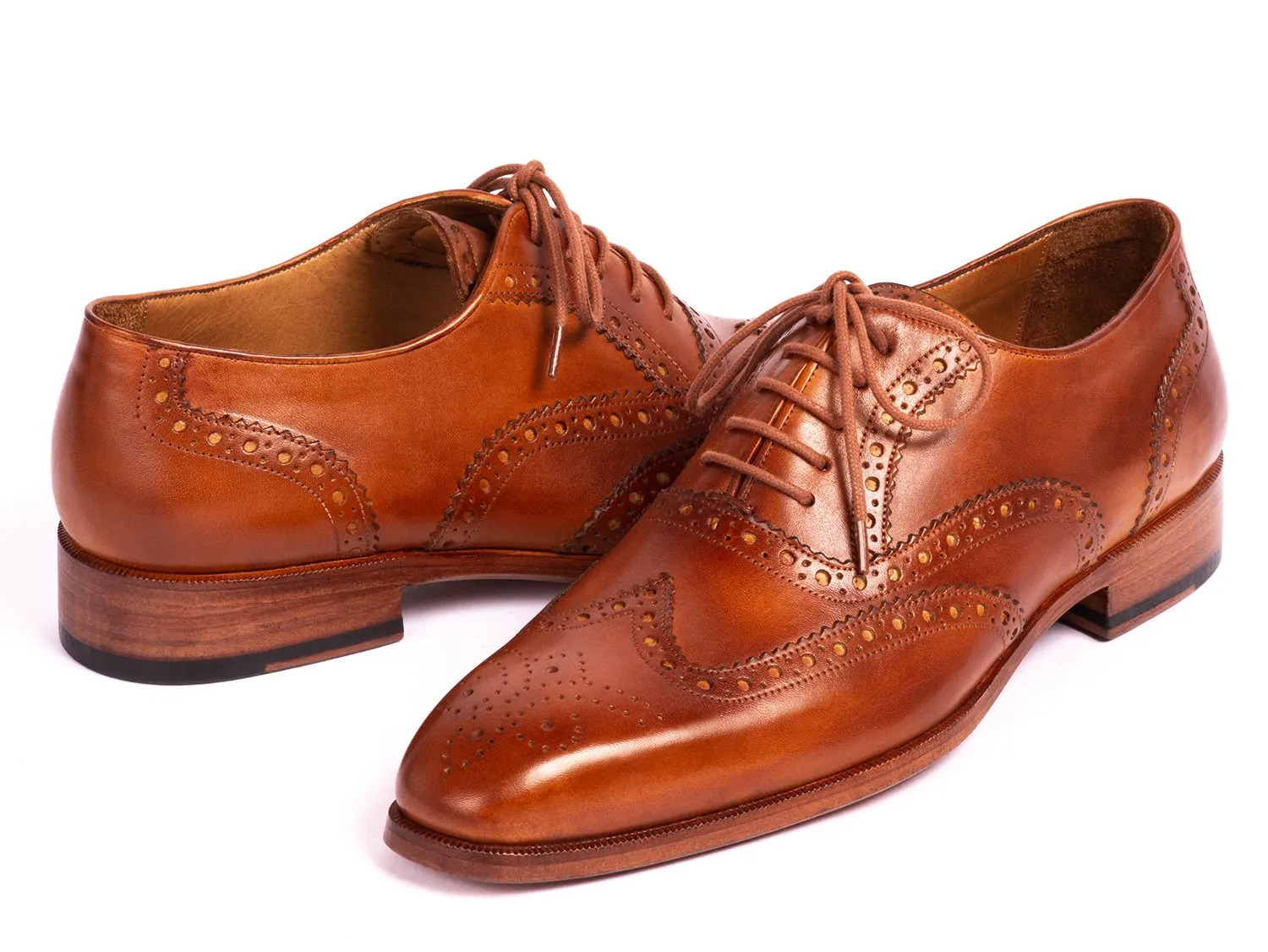 Paul Parkman Chaussures Paul Parkman Richelieu à Bout Rond pour Homme Peint à la Main en Brun Moyen