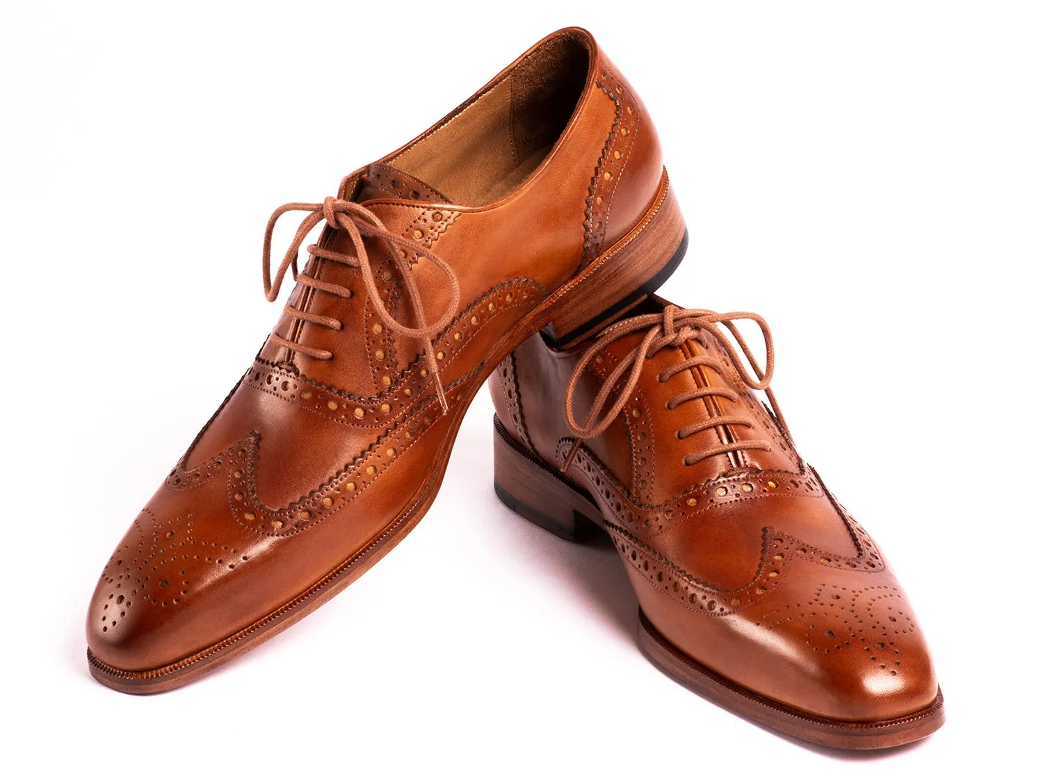 Paul Parkman Chaussures Paul Parkman Richelieu à Bout Rond pour Homme Peint à la Main en Brun Moyen
