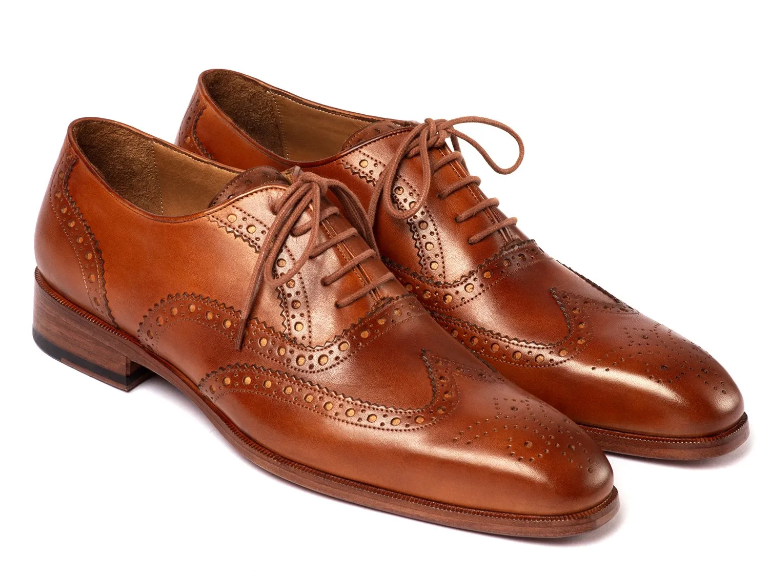 Paul Parkman Chaussures Paul Parkman Richelieu à Bout Rond pour Homme Peint à la Main en Brun Moyen
