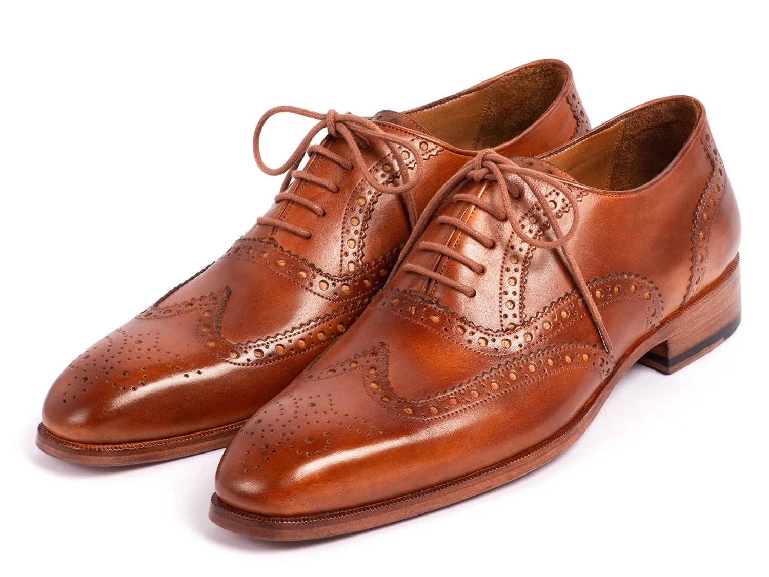 Paul Parkman Chaussures Paul Parkman Richelieu à Bout Rond pour Homme Peint à la Main en Brun Moyen