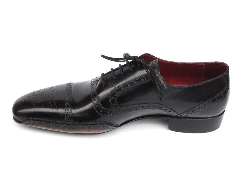 Paul Parkman Chaussures Paul Parkman Oxfords à bout capitonné cousu main pour hommes en noir