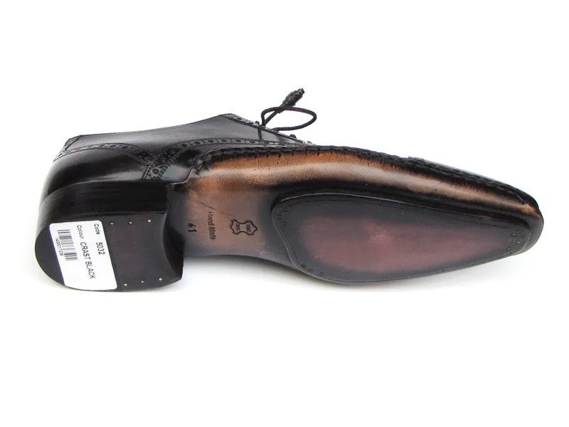 Paul Parkman Chaussures Paul Parkman Oxfords à bout capitonné cousu main pour hommes en noir