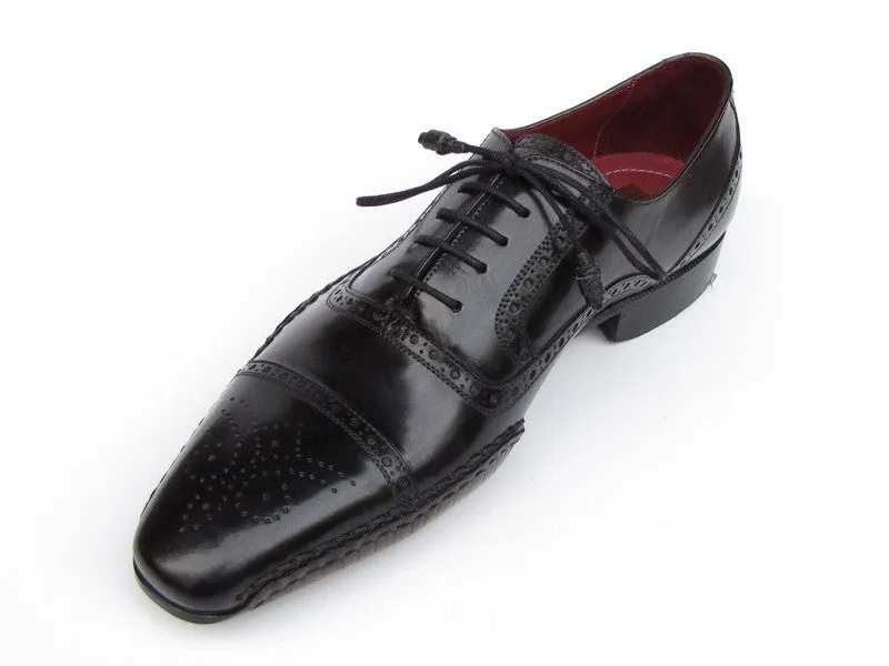Paul Parkman Chaussures Paul Parkman Oxfords à bout capitonné cousu main pour hommes en noir