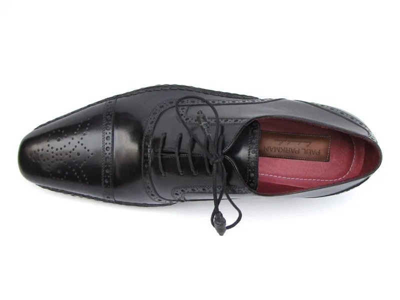 Paul Parkman Chaussures Paul Parkman Oxfords à bout capitonné cousu main pour hommes en noir