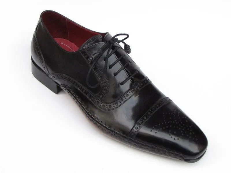 Paul Parkman Chaussures Paul Parkman Oxfords à bout capitonné cousu main pour hommes en noir
