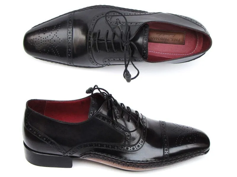 Paul Parkman Chaussures Paul Parkman Oxfords à bout capitonné cousu main pour hommes en noir