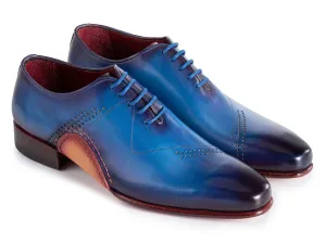 Paul Parkman Chaussures Paul Parkman Opanka pour Hommes Oxfords de Construction Peints à la Main en Bleu
