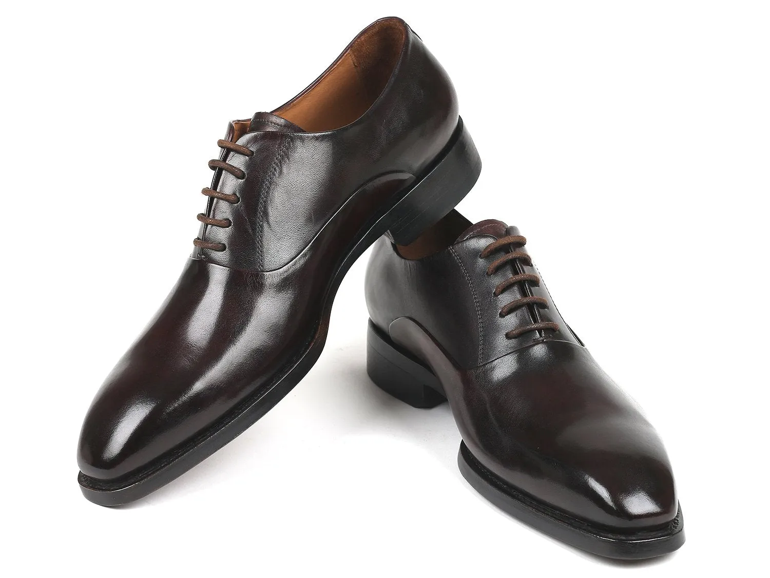 Paul Parkman Chaussures Paul Parkman Oxfords à bout rond pour hommes en marron