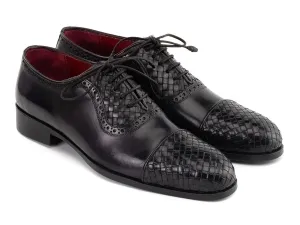 Paul Parkman Chaussures Paul Parkman Chaussures Oxford en Cuir Tressé à Bout Rond pour Homme en Noir
