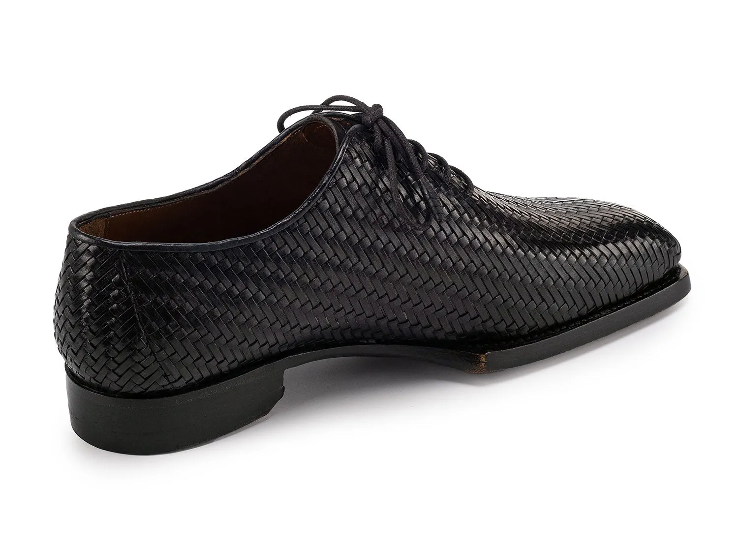 Paul Parkman Chaussures Paul Parkman Oxford en Cuir Tressé et Cousu Main pour Homme en Noir