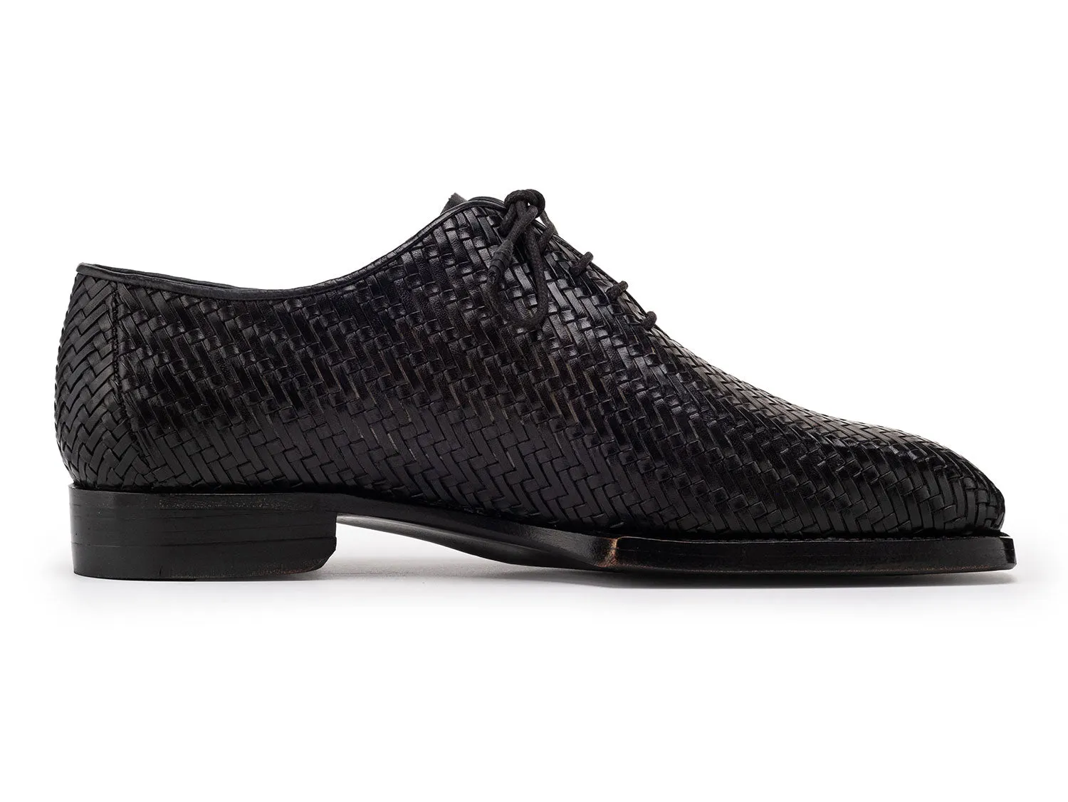 Paul Parkman Chaussures Paul Parkman Oxford en Cuir Tressé et Cousu Main pour Homme en Noir