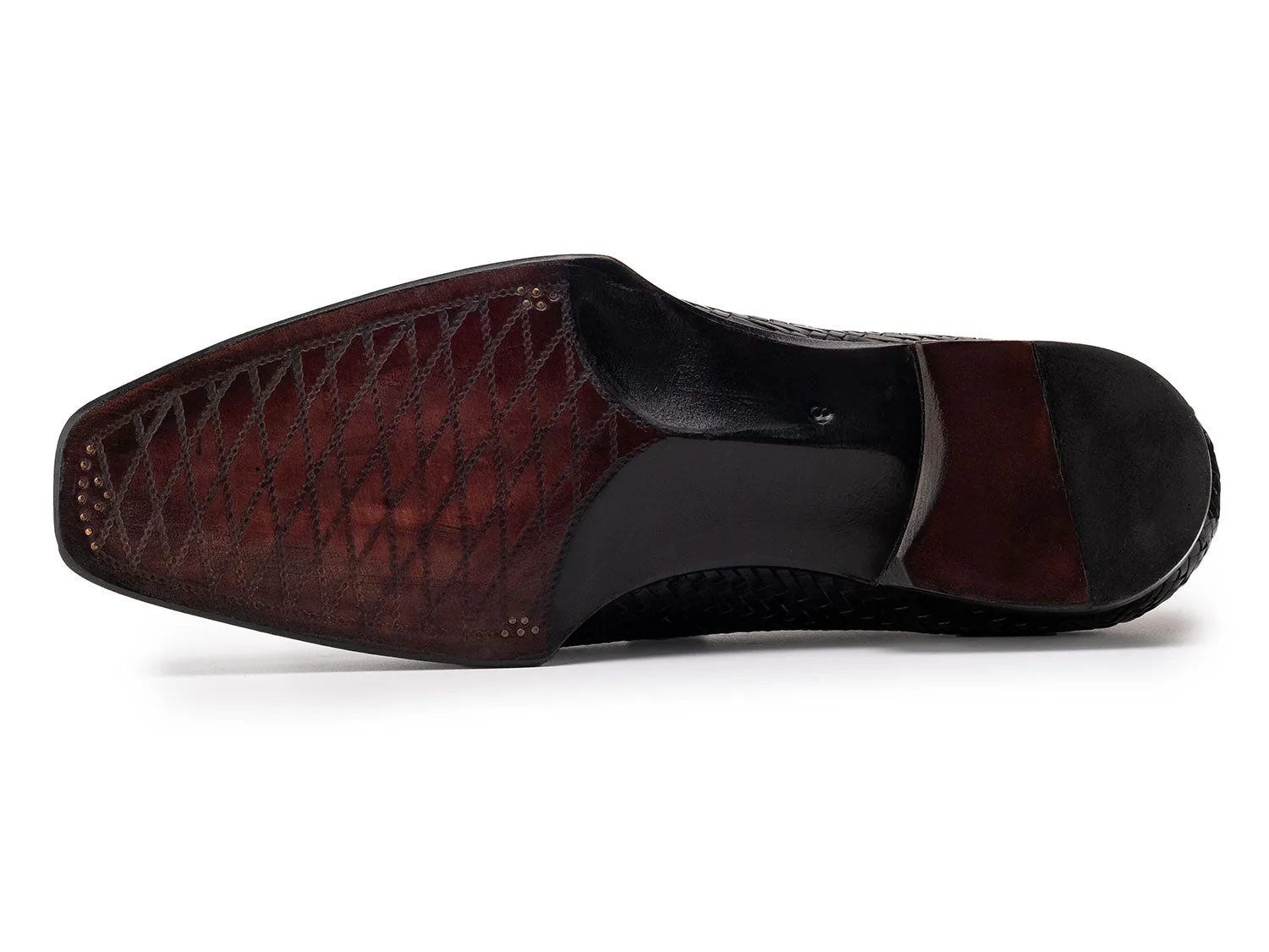 Paul Parkman Chaussures Paul Parkman Oxford en Cuir Tressé et Cousu Main pour Homme en Noir