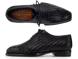 Paul Parkman Chaussures Paul Parkman Oxford en Cuir Tressé et Cousu Main pour Homme en Noir