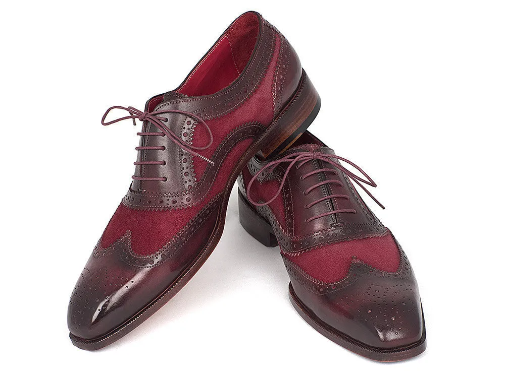 Paul Parkman Chaussures Paul Parkman Richelieu Homme en Daim et Veau Bordeaux